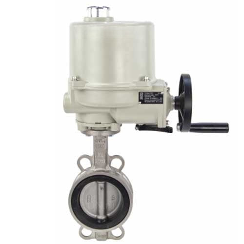 Wasser-Schmetterlingsventil Elephant WBV3131N-2W-Fb-H, Gehäusematerial - Edelstahl AISI 304, Scheibenmaterial - Edelstahl AISI 304, Dichtung - NBR, elektrischer Antrieb GZ-OFV 380V