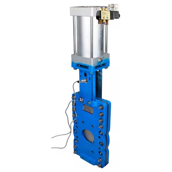 Absperrschieber Elephant GVKRT3431N-2W-Fb-2P mit Flanschverbindung, Gehäuse - Kohlenstoffstahl WCB, Schieber - Edelstahl 304, Dichtung - NBR, mit pneumatischem Antrieb, pneumatisches Ventil 4V210-08 24V und Induktionssensoren LJ12A3-4-J/EZ