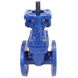 Keilschieber Elephant 30X939H GVWN1414E-2W-F mit OST-Flansch, Gehäuse - Gusseisen GGG50, Keil - Gusseisen + EPDM, Dichtung - EPDM, nur Spindel, Farbe - blau