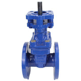Keilschieber Elephant 30X939H GVWN1414E-2W-F mit OST-Flansch, Gehäuse - Gusseisen GGG50, Keil - Gusseisen + EPDM, Dichtung - EPDM, nur Spindel, Farbe - blau