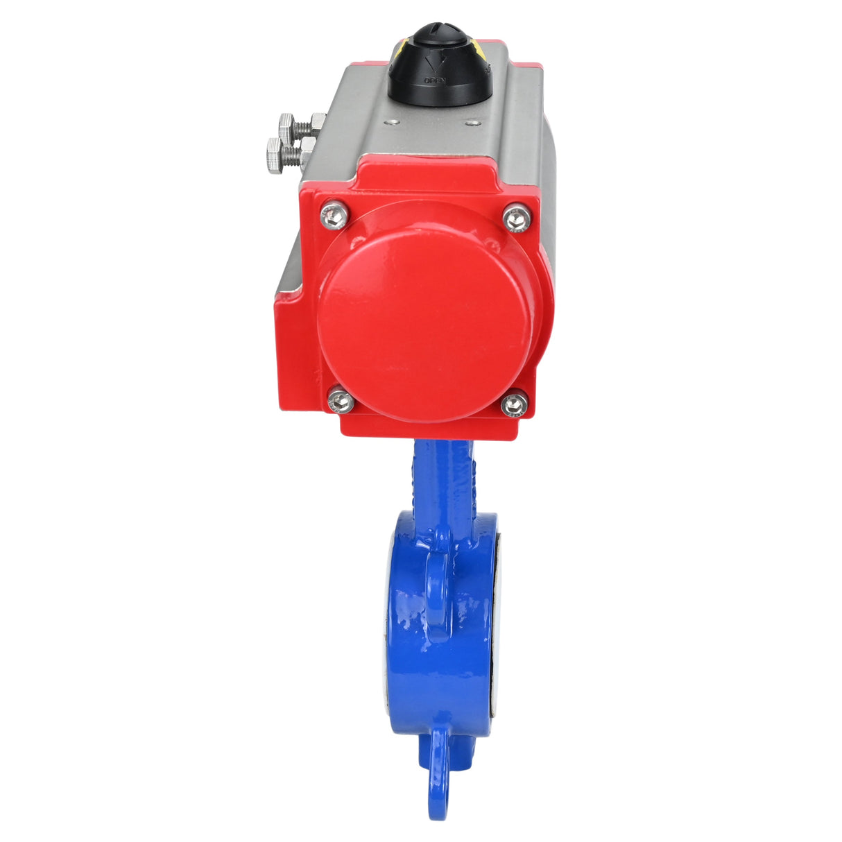 Wasserabsperrklappe Elephant st-316l-ptfe-elephant-da, Gehäusematerial – Kohlenstoffstahl WCB, Scheibenmaterial – Edelstahl AISI 316L, Dichtung – PTFE, pneumatischer Antrieb betätigt