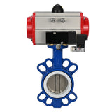 Wasserabsperrklappe Elephant st-316l-ptfe-da-4m310-110/220, Gehäusematerial – Kohlenstoffstahl WCB, Scheibenmaterial – Edelstahl AISI 316L, Dichtung – PTFE, pneumatischer Antrieb betätigt