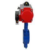 Wasserabsperrklappe Elephant st-316l-ptfe-da-4m310-110/220, Gehäusematerial – Kohlenstoffstahl WCB, Scheibenmaterial – Edelstahl AISI 316L, Dichtung – PTFE, pneumatischer Antrieb betätigt