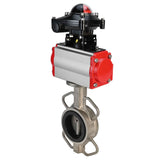Wasser-Schmetterlingsventil Elephant 316L-316L-EPDM Gehäusematerial - Edelstahl AISI 316L, Scheibenmaterial - Edelstahl AISI 316L, Dichtung - EPDM mit doppeltwirkendem Pneumatikaktuator Elephant DA und Pneumatikverteiler 4M310-08 220V sowie Endschalter