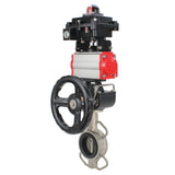 Wasser-Schmetterlingsventil Elephant 316L-316L-NBR Gehäusematerial - Edelstahl AISI 316L, Scheibenmaterial - Edelstahl AISI 316L, Dichtung - NBR mit pneumatischem Antrieb Elephant DA, mit pneumatischem Verteiler 4M310-08 220V, Endschalterblock APL-410N EX