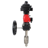 Wasser-Schmetterlingsventil Elephant 316L-316L-VITON Gehäusematerial - Edelstahl AISI 316L, Scheibenmaterial - Edelstahl AISI 316L, Dichtung - Viton mit pneumatischem Antrieb Elephant DA, pneumatischer Verteiler 4M310-08 220V, Endschalterblock APL-410N EX