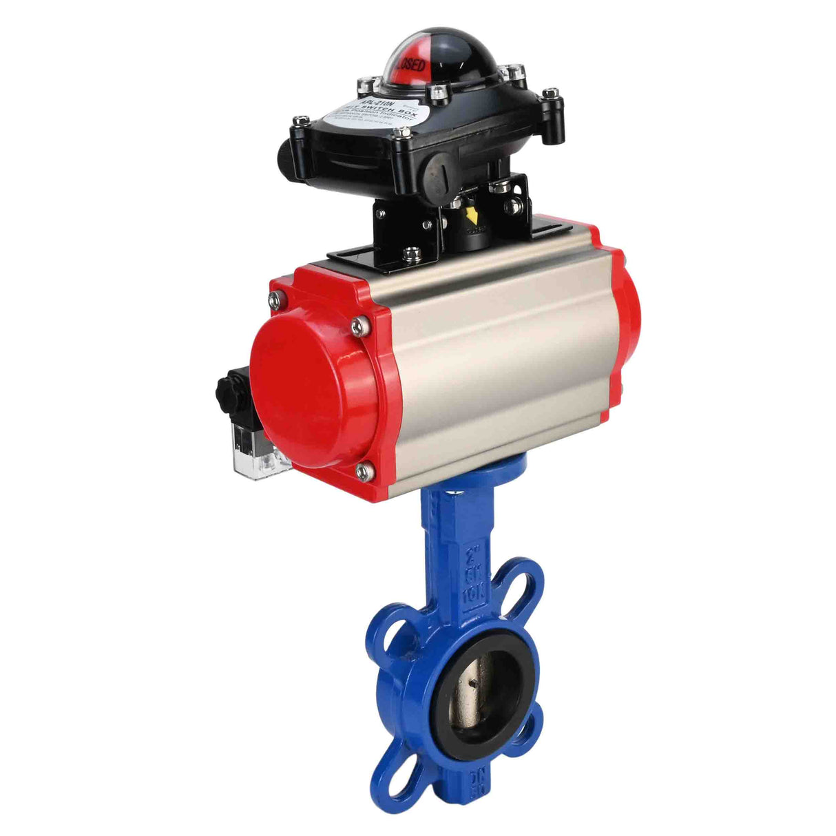 Wasserabsperrklappe Elephant g50-g40-epdm-elephant-da-4m310-110/220v-apl-210n, Gehäusematerial – Gusseisen GGG50, Scheibenmaterial – Gusseisen GGG40, Dichtung – EPDM, pneumatischer Antrieb betätigt