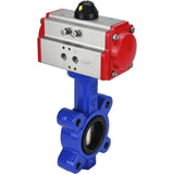 Wasser-Schmetterlingsventil Elephant WBV1616E-2W-Fb-H, Gehäusematerial - Gusseisen QT450, Scheibenmaterial - Gusseisen QT450, Dichtung - EPDM, mit pneumatischem Doppelwirkungsantrieb PA-DA