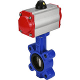 Wasser-Schmetterlingsventil Elephant WBV1616E-2W-Fb-H, Gehäusematerial - Gusseisen QT450, Scheibenmaterial - Gusseisen QT450, Dichtung - EPDM, mit pneumatischem Doppelwirkungsantrieb PA-DA
