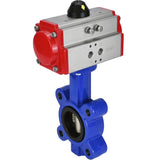 Wasser-Schmetterlingsventil Elephant WBV1616E-2W-Fb-H, Gehäusematerial - Gusseisen QT450, Scheibenmaterial - Gusseisen QT450, Dichtung - EPDM, mit pneumatischem Doppelwirkungsantrieb PA-DA