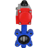 Wasser-Schmetterlingsventil Elephant WBV1631E-2W-Fb-H, Gehäusematerial - Gusseisen QT450, Scheibenmaterial - Edelstahl AISI 304, Dichtung - EPDM, mit pneumatischem Doppelwirkungsantrieb PA-DA