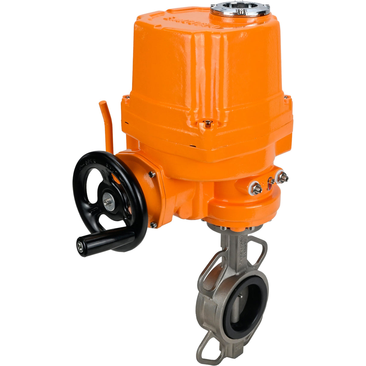 Wasserabsperrklappe Elephant 316l-316l-viton-elephant-ex-110/220, Gehäusematerial – Edelstahl AISI 316L, Scheibenmaterial – Edelstahl AISI 316L, Dichtung – VITON, elektrischer Antrieb betätigt