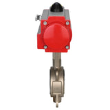 Wasser-Schmetterlingsventil Elephant WBV3131P-2W-Fb-H, Gehäusematerial - Edelstahl AISI 304, Scheibenmaterial - Edelstahl AISI 304, Dichtung - PTFE, pneumatischer Antrieb PA-DA Doppelwirkung