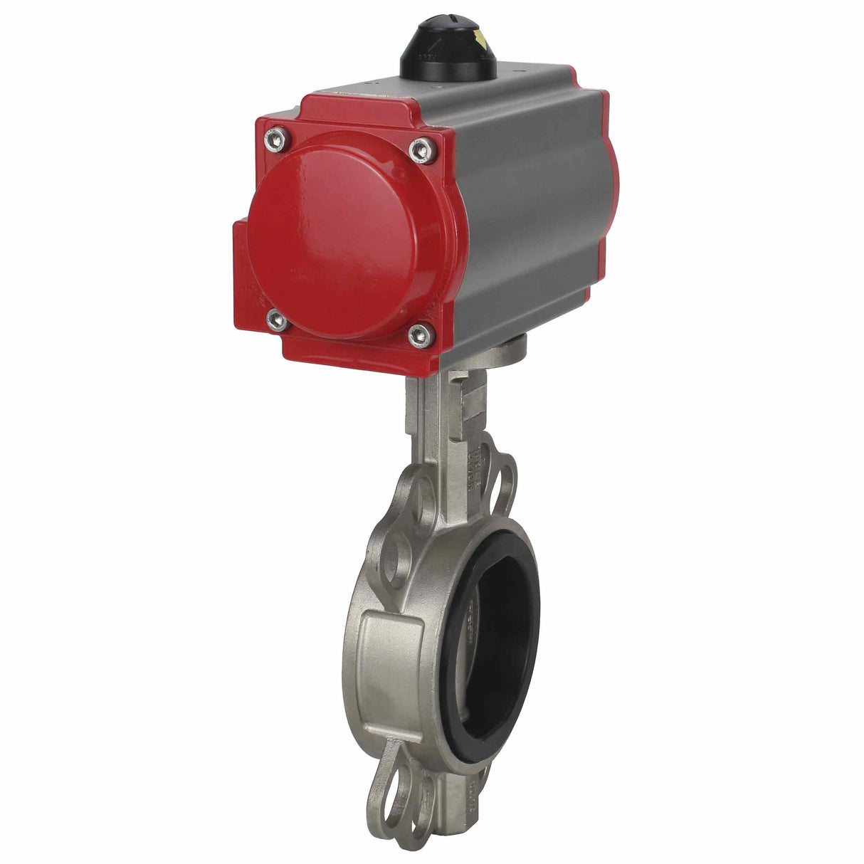 Wasser-Schmetterlingsventil Elephant WBV3131E-2W-Fb-H, Gehäusematerial - Edelstahl AISI 304, Scheibenmaterial - Edelstahl AISI 304, Dichtung - EPDM, pneumatischer Antrieb PA-DA Doppelwirkung