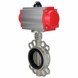 Wasser-Schmetterlingsventil Elephant WBV3131E-2W-Fb-H, Gehäusematerial - Edelstahl AISI 304, Scheibenmaterial - Edelstahl AISI 304, Dichtung - EPDM, pneumatischer Antrieb PA-DA Doppelwirkung