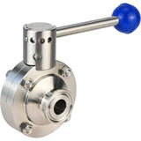Wasser-Schmetterlingsventil Elephant WBV3131E-2W-C-H, Gehäusematerial - Edelstahl AISI 304, Scheibenmaterial - Edelstahl AISI 304, Dichtung - EPDM, Anschluss - Klemmverbindung, Griff