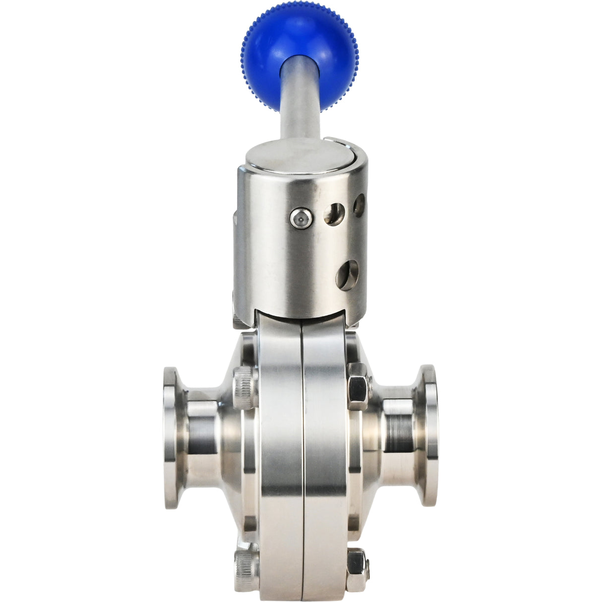 Wasser-Schmetterlingsventil Elephant WBV3131E-2W-C-H, Gehäusematerial - Edelstahl AISI 304, Scheibenmaterial - Edelstahl AISI 304, Dichtung - EPDM, Anschluss - Klemmverbindung, Griff