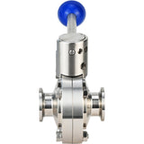 Wasser-Schmetterlingsventil Elephant WBV3131E-2W-C-H, Gehäusematerial - Edelstahl AISI 304, Scheibenmaterial - Edelstahl AISI 304, Dichtung - EPDM, Anschluss - Klemmverbindung, Griff