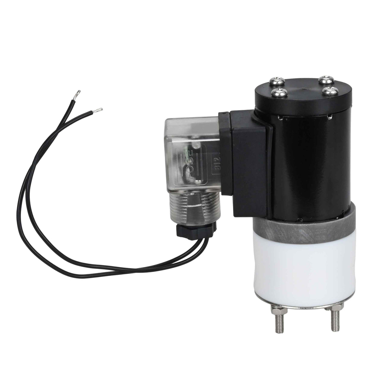 Zweiwege-Elektromagnetventil, normalerweise geschlossen, direkt wirkend, Elephant DHF11-НЗ PTFE VITON G 24V, Gehäusematerial – PTFE, Dichtung – Viton