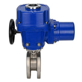 Edelstahl-Kugelhahn Elephant-BVсFP.316.200 PSI232 mit vollem Durchgang, Kompaktflansch, elektrischer Schwenkantrieb Elephant QT-W (M) 220 V