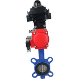 Wasser-Schmetterlingsventil Elephant GG25-316L-NBR Gehäusematerial - Gusseisen GG25, Scheibenmaterial - Edelstahl 316L, Dichtung - NBR mit pneumatischem Antrieb DA, pneumatischem Verteiler 4M310-08 24V und Endschalterblock APL-410N EX