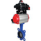 Wasser-Drosselklappe Elephant GG25-316L-NBR Gehäusematerial - Gusseisen GG25, Scheibenmaterial - Edelstahl 316L, Dichtung - NBR mit pneumatischem Antrieb SA, pneumatischem Verteiler 4M310-08 24V und Endschalterblock APL-410N EX