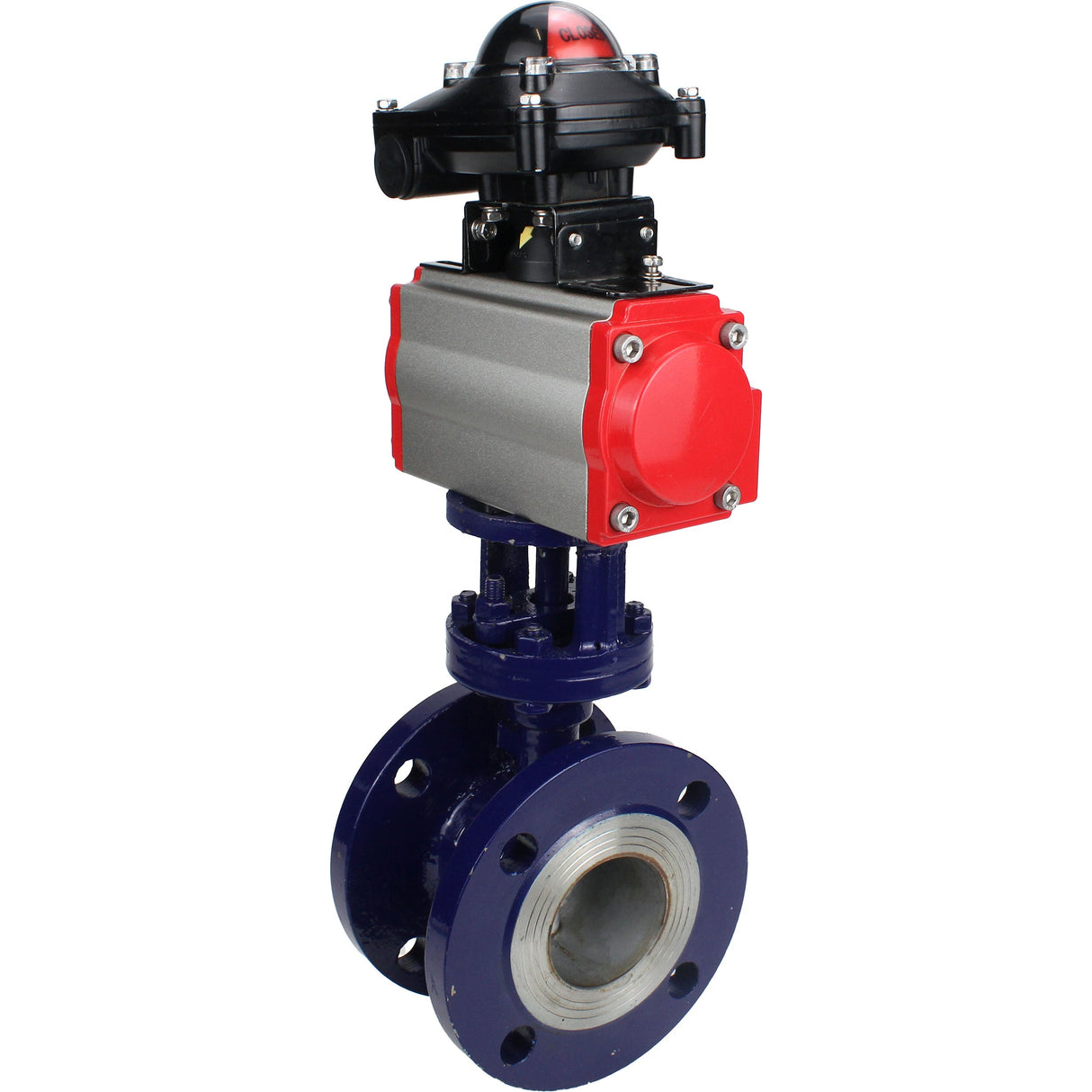 Wasser-Schmetterlingsventil Elephant WBV3EX-3431M-1W-F-ISO, Gehäusematerial - Kohlenstoffstahl, Scheibenmaterial - Edelstahl AISI 304, Dichtung - Metall, pneumatischer Antrieb PA-DA Doppelwirkung, LSU APL-210N
