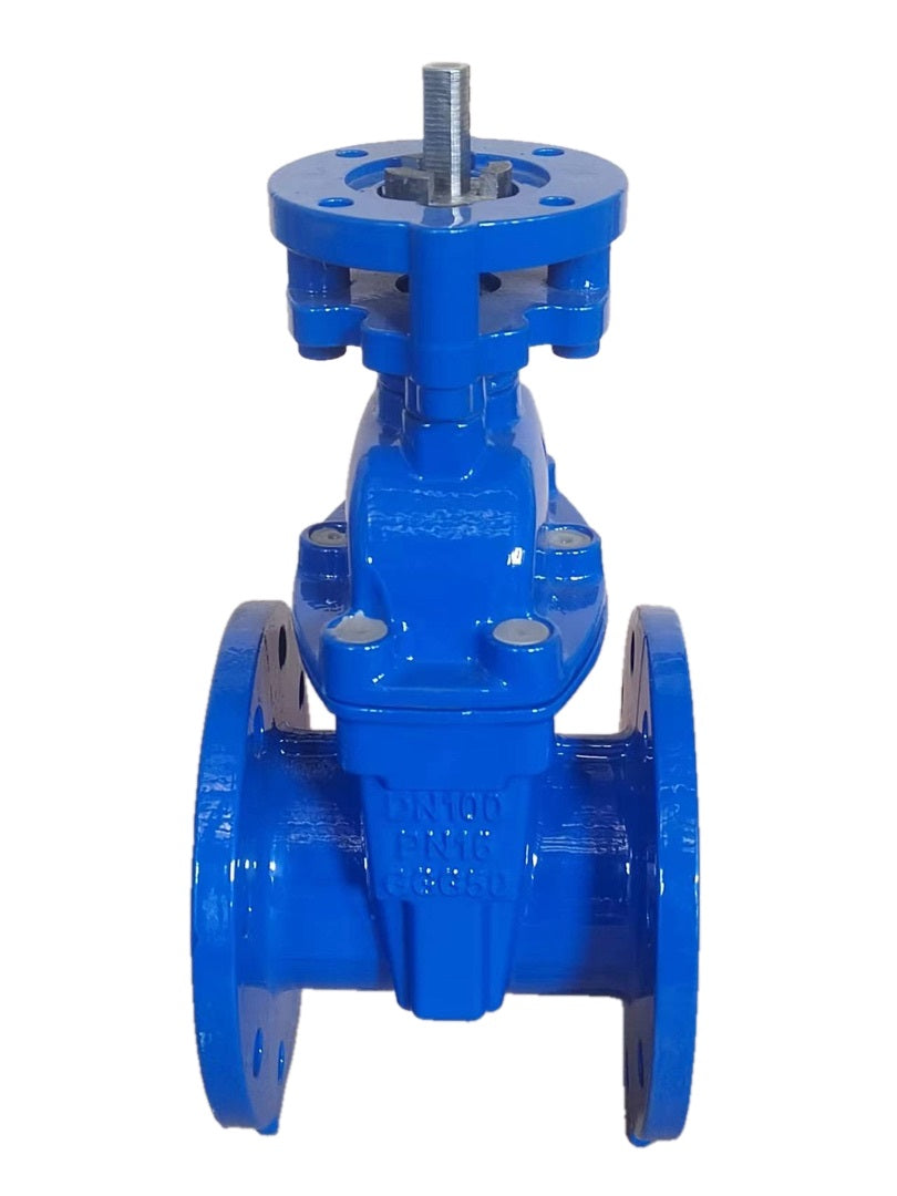 Keilschieber Elephant 30X939H GVWN1414E-2W-F mit ISO-Flansch, Gehäuse - Gusseisen GGG50, Keil - Gusseisen + EPDM, Dichtung - EPDM, nur Spindel, Farbe - blau