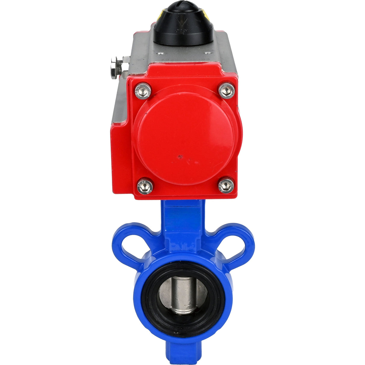 Wasser-Schmetterlingsventil Elephant al-316l-epdm-elephant-sa, Gehäusematerial - Aluminiumlegierung, Scheibenmaterial - Edelstahl AISI 316L, Dichtung - EPDM, pneumatisch betätigt