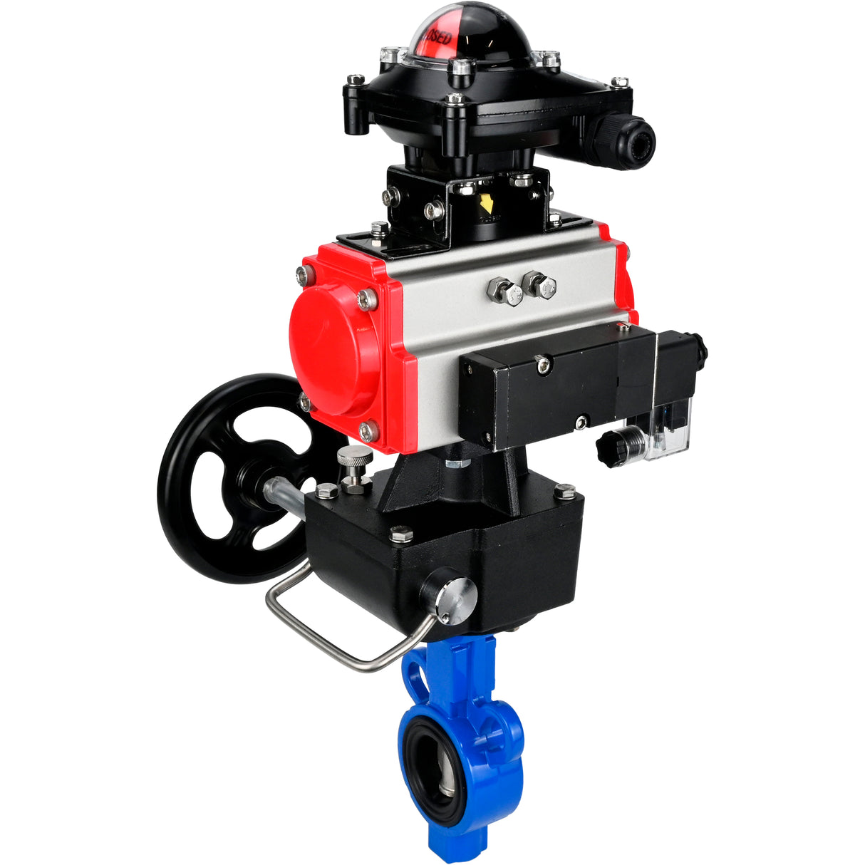 Wasser-Schmetterlingsventil Elephant al-316l-epdm-elephant-da-4m310-24-apl210n-hdm, Gehäusematerial - Aluminiumlegierung, Scheibenmaterial - Edelstahl AISI 316L, Dichtung - EPDM, pneumatisch betätigt