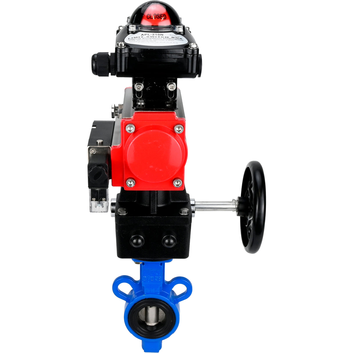 Wasser-Schmetterlingsventil Elephant al-316l-epdm-elephant-da-4m310-24-apl210n-hdm, Gehäusematerial - Aluminiumlegierung, Scheibenmaterial - Edelstahl AISI 316L, Dichtung - EPDM, pneumatisch betätigt