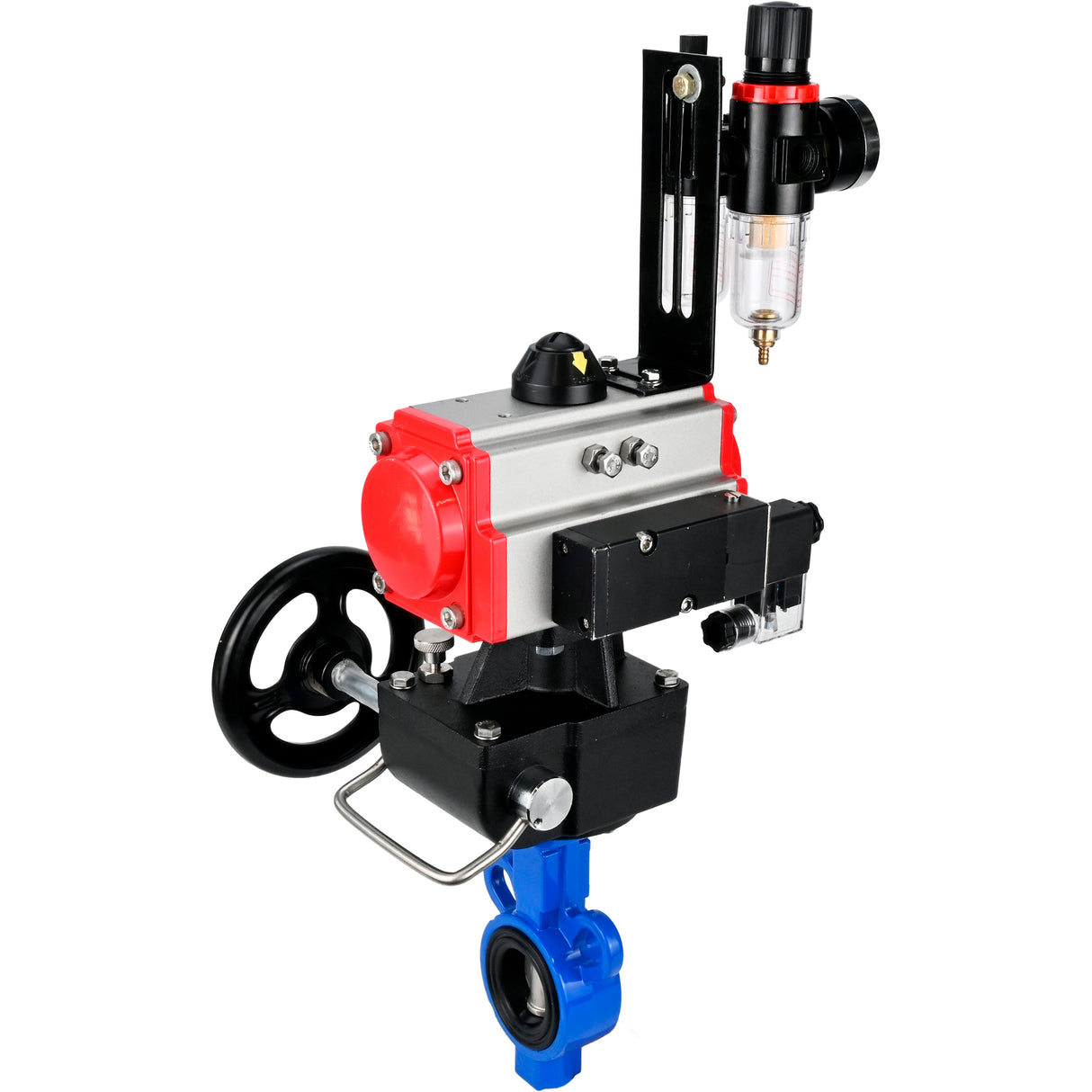 Wasser-Schmetterlingsventil Elephant al-316l-epdm-elephant-da-4m310-110/220-hdm-afc2000, Gehäusematerial - Aluminiumlegierung, Scheibenmaterial - Edelstahl AISI 316L, Dichtung - EPDM, pneumatisch betätigt