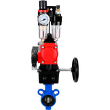 Wasser-Schmetterlingsventil Elephant al-316l-epdm-elephant-da-4m310-110/220-hdm-afc2000, Gehäusematerial - Aluminiumlegierung, Scheibenmaterial - Edelstahl AISI 316L, Dichtung - EPDM, pneumatisch betätigt