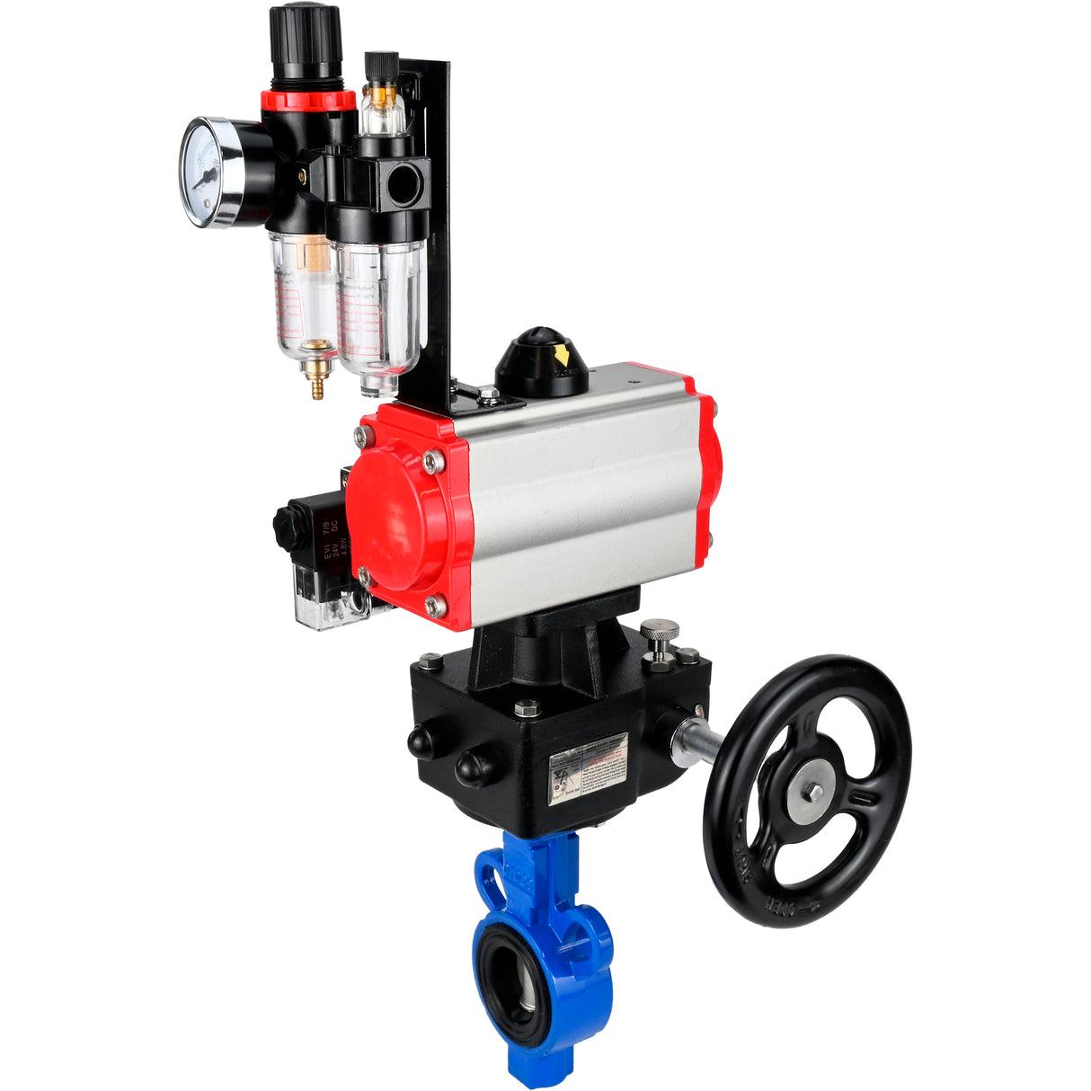 Wasser-Schmetterlingsventil Elephant al-316l-epdm-elephant-da-4m310-110/220-hdm-afc2000, Gehäusematerial - Aluminiumlegierung, Scheibenmaterial - Edelstahl AISI 316L, Dichtung - EPDM, pneumatisch betätigt