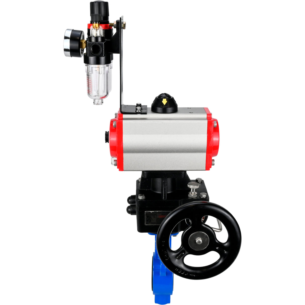 Wasser-Schmetterlingsventil Elephant al-316l-epdm-elephant-da-4m310-110/220-hdm-afc2000, Gehäusematerial - Aluminiumlegierung, Scheibenmaterial - Edelstahl AISI 316L, Dichtung - EPDM, pneumatisch betätigt
