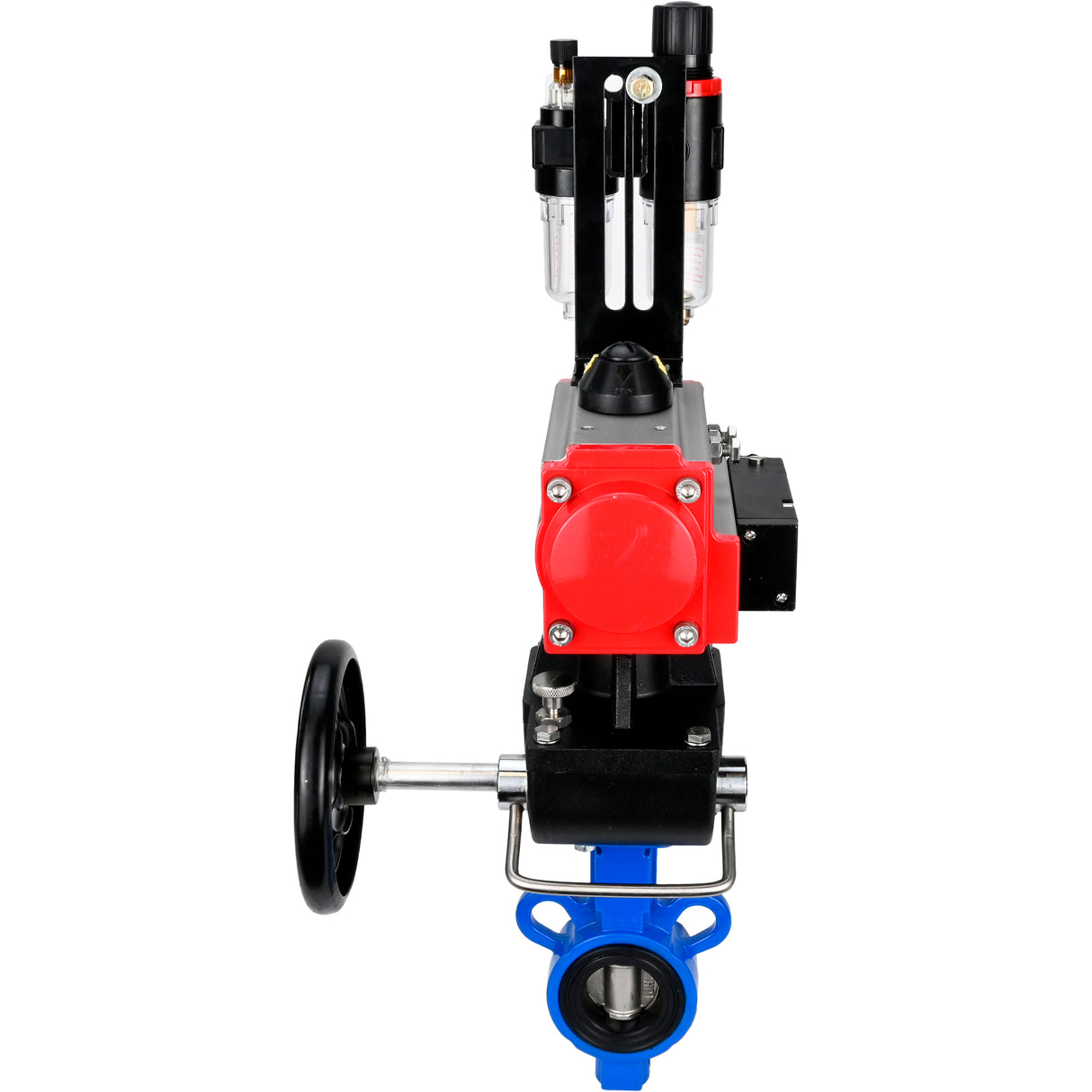 Wasser-Schmetterlingsventil Elephant al-316l-epdm-elephant-da-4m310-110/220-hdm-afc2000, Gehäusematerial - Aluminiumlegierung, Scheibenmaterial - Edelstahl AISI 316L, Dichtung - EPDM, pneumatisch betätigt