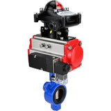 Wasser-Schmetterlingsventil Elephant al-316l-epdm-elephant-da-4m310-24-apl210n, Gehäusematerial - Aluminiumlegierung, Scheibenmaterial - Edelstahl AISI 316L, Dichtung - EPDM, pneumatisch betätigt