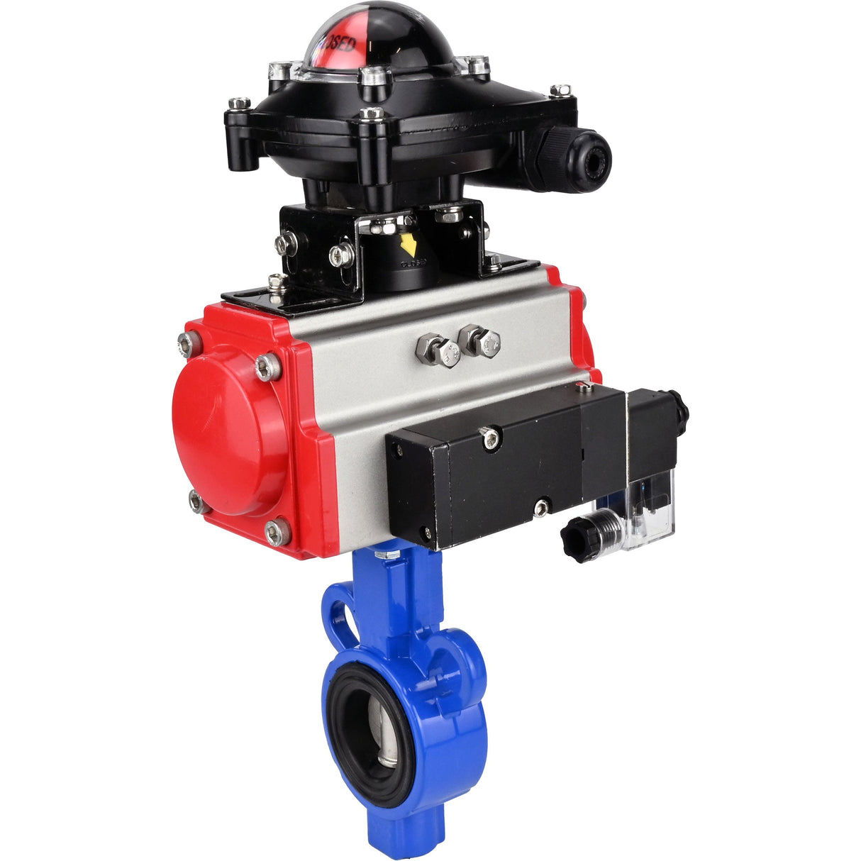 Wasser-Schmetterlingsventil Elephant al-316l-epdm-elephant-sa-4m310-110/220-apl210n, Gehäusematerial - Aluminiumlegierung, Scheibenmaterial - Edelstahl AISI 316L, Dichtung - EPDM, pneumatisch betätigt