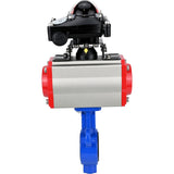 Wasser-Schmetterlingsventil Elephant al-316l-epdm-elephant-da-apl210n, Gehäusematerial - Aluminiumlegierung, Scheibenmaterial - Edelstahl AISI 316L, Dichtung - EPDM, pneumatisch betätigt