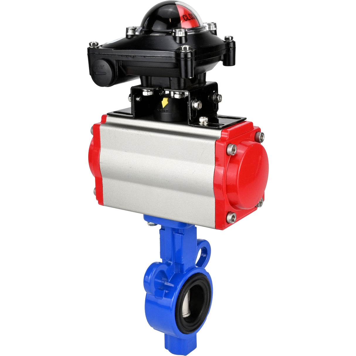 Wasser-Schmetterlingsventil Elephant al-316l-epdm-elephant-da-apl210n, Gehäusematerial - Aluminiumlegierung, Scheibenmaterial - Edelstahl AISI 316L, Dichtung - EPDM, pneumatisch betätigt