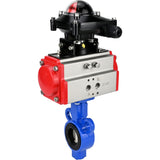 Wasser-Schmetterlingsventil Elephant al-316l-epdm-elephant-da-apl210n, Gehäusematerial - Aluminiumlegierung, Scheibenmaterial - Edelstahl AISI 316L, Dichtung - EPDM, pneumatisch betätigt
