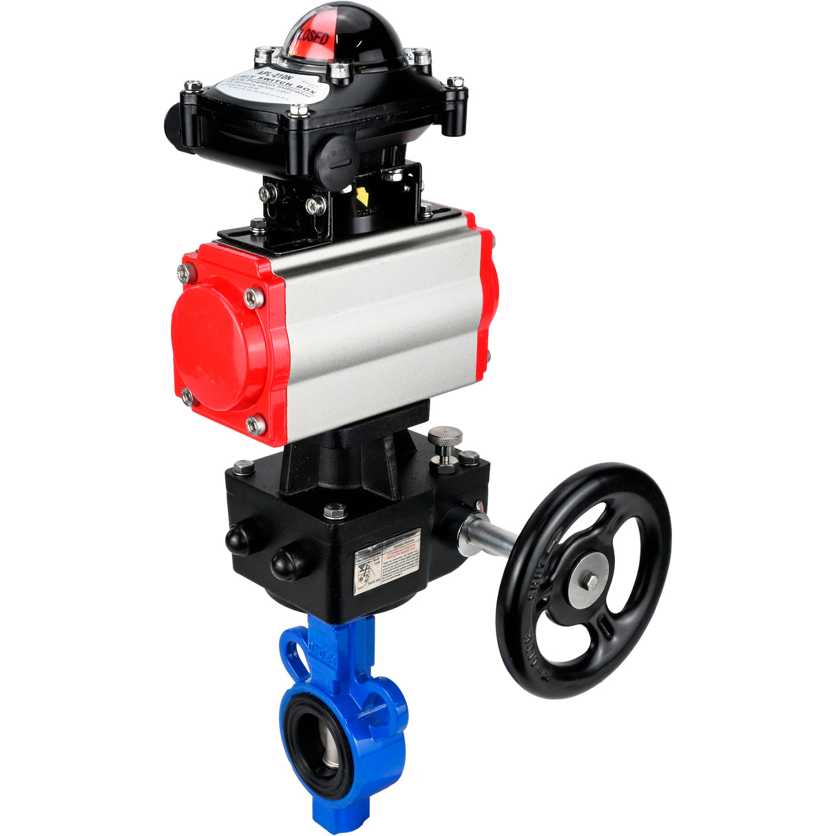 Wasser-Schmetterlingsventil Elephant al-316l-epdm-elephant-da-apl210n-hdm, Gehäusematerial - Aluminiumlegierung, Scheibenmaterial - Edelstahl AISI 316L, Dichtung - EPDM, pneumatisch betätigt