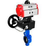 Wasser-Schmetterlingsventil Elephant al-316l-epdm-elephant-da-hdm, Gehäusematerial - Aluminiumlegierung, Scheibenmaterial - Edelstahl AISI 316L, Dichtung - EPDM, pneumatisch betätigt