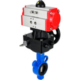 Wasser-Schmetterlingsventil Elephant al-316l-epdm-elephant-da-hdm, Gehäusematerial - Aluminiumlegierung, Scheibenmaterial - Edelstahl AISI 316L, Dichtung - EPDM, pneumatisch betätigt