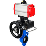 Wasser-Schmetterlingsventil Elephant al-316l-epdm-elephant-da-hdm, Gehäusematerial - Aluminiumlegierung, Scheibenmaterial - Edelstahl AISI 316L, Dichtung - EPDM, pneumatisch betätigt