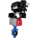 Wasser-Schmetterlingsventil Elephant al-316l-epdm-elephant-da-yt1000rsi, Gehäusematerial - Aluminiumlegierung, Scheibenmaterial - Edelstahl AISI 316L, Dichtung - EPDM, pneumatisch betätigt