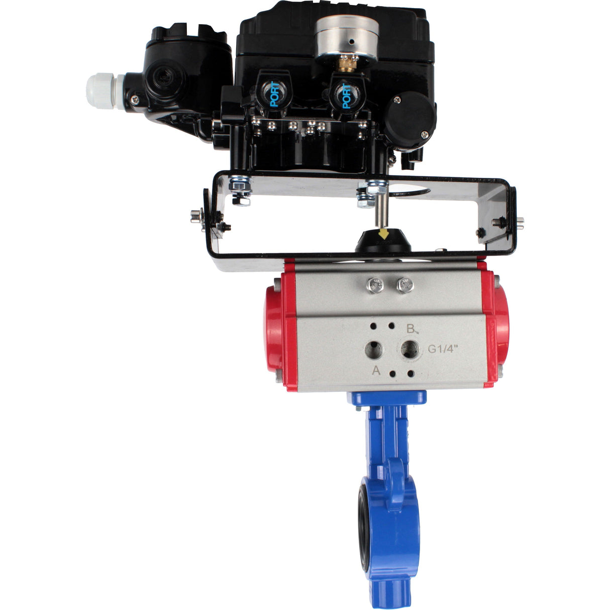 Wasser-Schmetterlingsventil Elephant al-316l-epdm-elephant-da-yt1000rsi, Gehäusematerial - Aluminiumlegierung, Scheibenmaterial - Edelstahl AISI 316L, Dichtung - EPDM, pneumatisch betätigt
