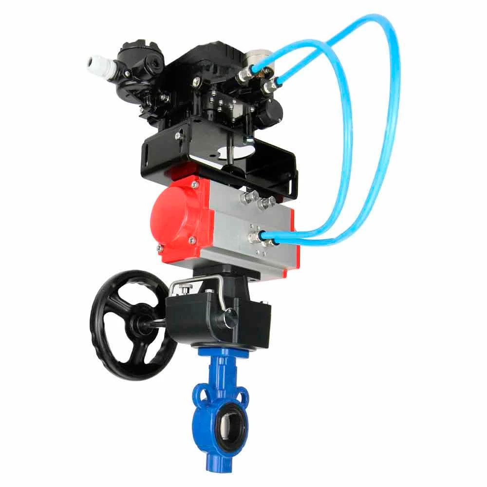 Wasser-Schmetterlingsventil Elephant al-316l-epdm-elephant-da-yt1000rsi-hdm, Gehäusematerial - Aluminiumlegierung, Scheibenmaterial - Edelstahl AISI 316L, Dichtung - EPDM, pneumatisch betätigt