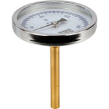 Bimetall-Axialthermometer Elephant TB-311-A1,5 PN10-24, Edelstahl, Eintauchlänge 46-200mm, Genauigkeitsklasse - 1,5