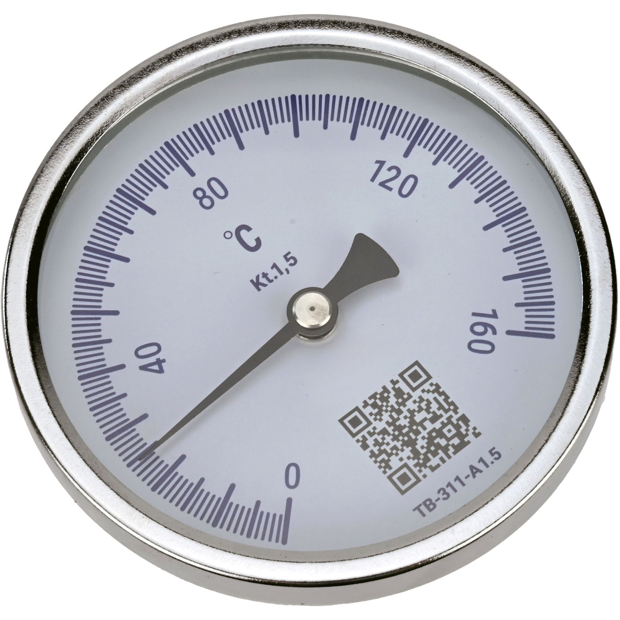 Bimetall-Axialthermometer Elephant TB-311-A1,5 PN10-24, Edelstahl, Eintauchlänge 46-200mm, Genauigkeitsklasse - 1,5